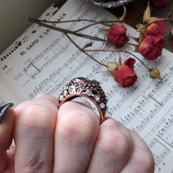 Vintage Copper and Silver Statement Ring Size 10 - Picture 3 of 11